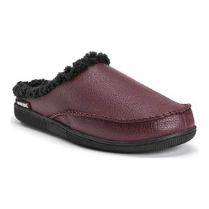 lot 193 image: Muk Luks Mens Faux Leather Clog Slippers