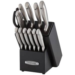 lot 198 image: New - Farberware EdgeKeeper Pro 13-Pc. Self-Sharpening Cutlery Set - Black