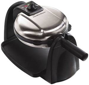 lot 199 image: Barely Used - Works - Hamilton Beach Flip Belgian Waffle Maker