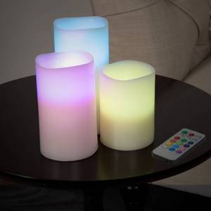 lot 212 image: New - Hastings Home 3-Pc. LED Color-Changing Candle Set