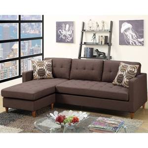 lot 157 image: New - Open Box - Venetian Worldwide Royce Reversible Sectional Sofa (Chocolate)
