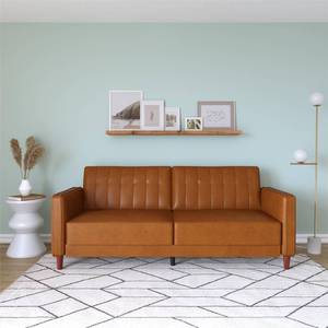lot 159 image: New - DHP Iris Transitional Tufted Futon Sofa Bed (Camel)