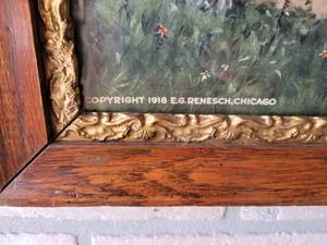 lot 1149 image: Antique WWI PEACE Lithograph by EG Renesch - 1918 - Overall 24 x 20
