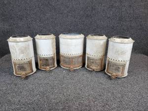 lot 1210 image: Lot of (5) Vintage Superfex Steel and Enamel Stove Pipe Chimneys