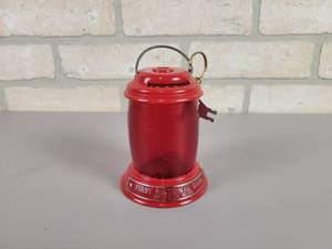 lot 1029 image: Vintage First National Bank St. Peter, MN Coin Bank w Key