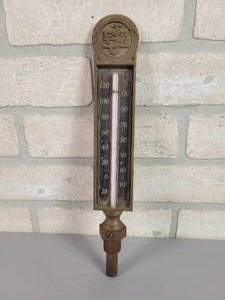 lot 1045 image: Antique Brass Boiler Thermometer - Approx. 11.5 Tall