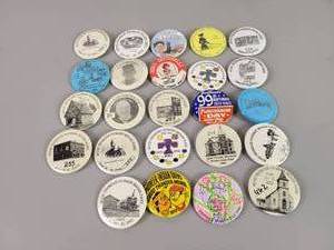 lot 1076 image: (24) Vintage Good Thunder, MN Pioneer Indian Days Buttons
