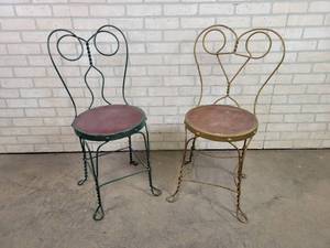 lot 1094 image: (2) Wire Frame BISTRO Chairs - NO SHIPPING