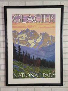 lot 1099 image: Glacier National Park - Framed Lantern Press Print