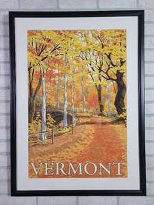 lot 1100 image: Vermont - Framed Lantern Press Print