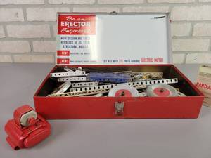lot 1102 image: Vintage ERECTOR Set in Steel Case