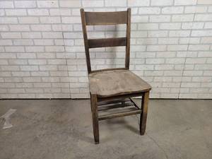 lot 1302 image: Antique Solid Wood Chair - NO SHIPPING