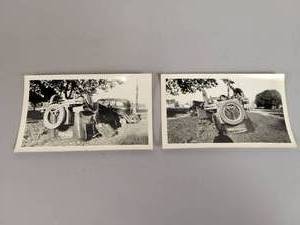 lot 1321 image: (2) 1941 Car Accident Photos - IOWA License Plate