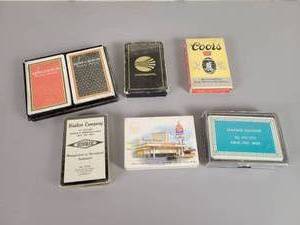 lot 1328 image: (7) Vintage Decks of Cards