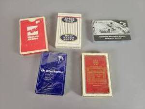 lot 1329 image: (5) Vintage Decks of Cards