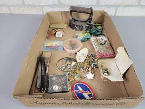 lot 1332 image: Costume Jewelry, Patches, Antique Razor and More