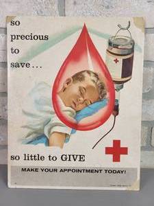 lot 1344 image: Original 1958 American Red Cross Poster - 11 x 14 cardboard No. 1412