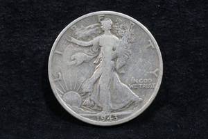 lot 33 image: 1943-S US Walking Liberty Silver Half Dollar Coin