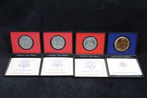 lot 51 image: 4 US Commemorative Medals - Daniel Morgan, Henry Lee, Revolution Bicentennial