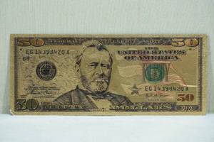 lot 62 image: Gold Foil $50 Bill