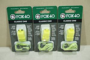 lot 154 image: 3 Fox 40 Classic CMG Whistles
