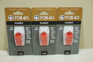 lot 155 image: 3 Fox 40 Classic Whistles