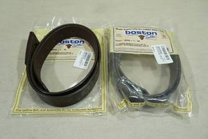 lot 158 image: 2 Boston Leather 1.5 Work Belts -Size Medium, Brown