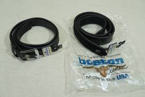 lot 159 image: 2 Boston Leather 1.5 Hook & Loop Belts -Size 34, Black