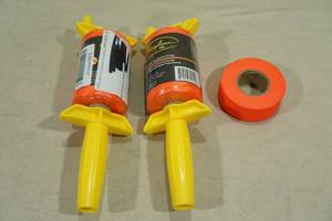 lot 169 image: 2 Pro Reel 135ft Twisted Flo Orange Line with Orange Flag Tape