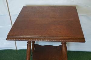lot 219 image: Vintage Ball Foot Wood Side Table