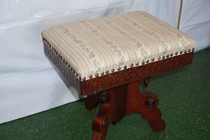 lot 220 image: Antique Tonk Upholstered Organ Stool