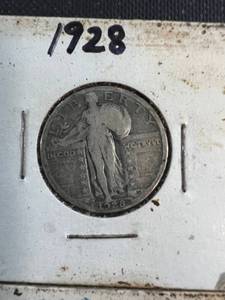GROUP OF 4 US STANDING LIBERTY QUARTERS 1928 1929 1929-D 1929-S