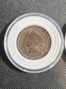 2 INDIAN HEAD CENTS IN AIRTITES 1882 1907