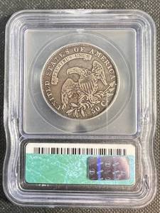 1836 LETTERED EDGE US BUST HALF DOLLAR VF25 ICG