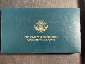 1995 US CIVIL WAR BATTLEFIELD 3 COIN GOLD SILVER PROOF .24oz GOLD