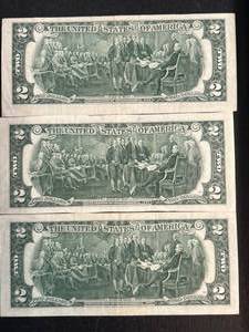 GROUP OF 3 US BICENTENNIAL $2 STAR NOTES