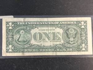 1995 US $1 LUCKY 7S 2 DIGIT SERIAL NUMBER 77777747