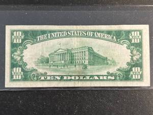 1929 US BROWN SEAL $10 NATIONALFEDERAL RESERVE BANK OF CLEVELAND OH