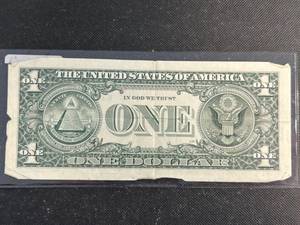 1988-A US $1 2 DIGIT SERIAL NUMBER NOTE SERIAL 11222111