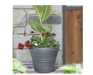 23 Pack Southern Patio Cabana 12 in. x 9.38 in. Gray High-Density Resin Planter
