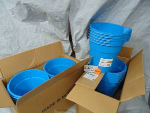 24 Pack HDX 14 Qt. Blue Round Plastic Bucket with Steel Handle