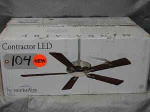 Minka-Aire F556L-WH Contractor Plus 52 Inch Ceiling Fan with Integrated 16W LED