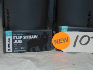 2 Pack Stanley Go IceFlow Flip Straw Leakproof Jug, 64oz (1.9L), Charcoal