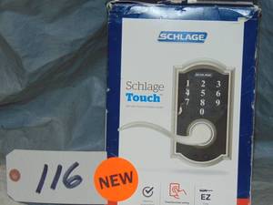 SCHLAGE Touch Camelot Lock with Accent Lever (Satin Nickel) FE695 CAM 619 ACC