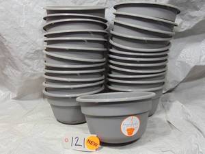 25  Pack Bloem DCHB12-908 12 in. Dura Cotta Self Watering Hanging Basket Planter Charcoal
