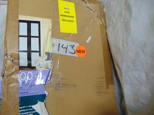 TRUporte  24 in x 80.25 in. Espresso 3-Lite Tempered Frosted Glass MDF Interior French Door