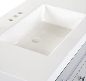 Glacier Bay Everdean 36.50 in. W x 18.75 in. D Bath Vanity in Pearl Gray with Cultured Marble Vanity Top in White with White Basin
