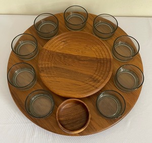 lot 25 image: 1960s Digsmed Teakwood 2 Level Lazy Susan (Denmark)