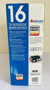 lot 47 image: New Anolon Classic 16 Inch Rectangular Roaster with Rack