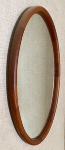 lot 79 image: Oval Mirror with Wooden Frame
